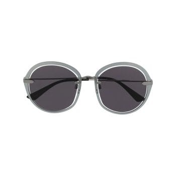 layered round frame sunglasses