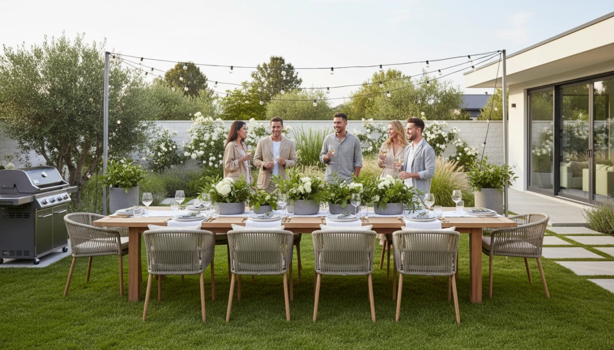 How to Host the Perfect Outdoor Garden Dinner Party Guide Outdoor Garden Dinner Party Setup